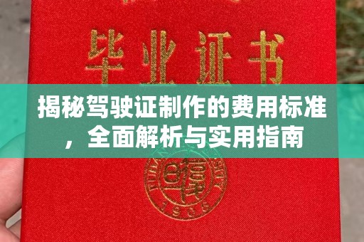 新安揭秘驾驶证制作的费用标准，全面解析与实用指南